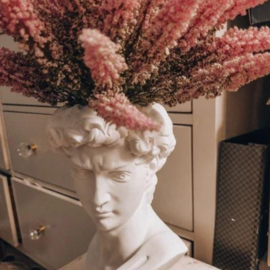 Estatueta Decorativa Escultura Davi de Michelangelo Busto Vaso