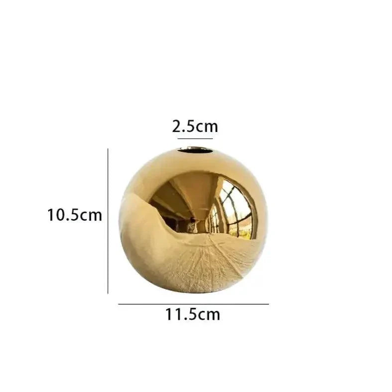 Vaso Decorativo Bola Dourada Estilo Americano