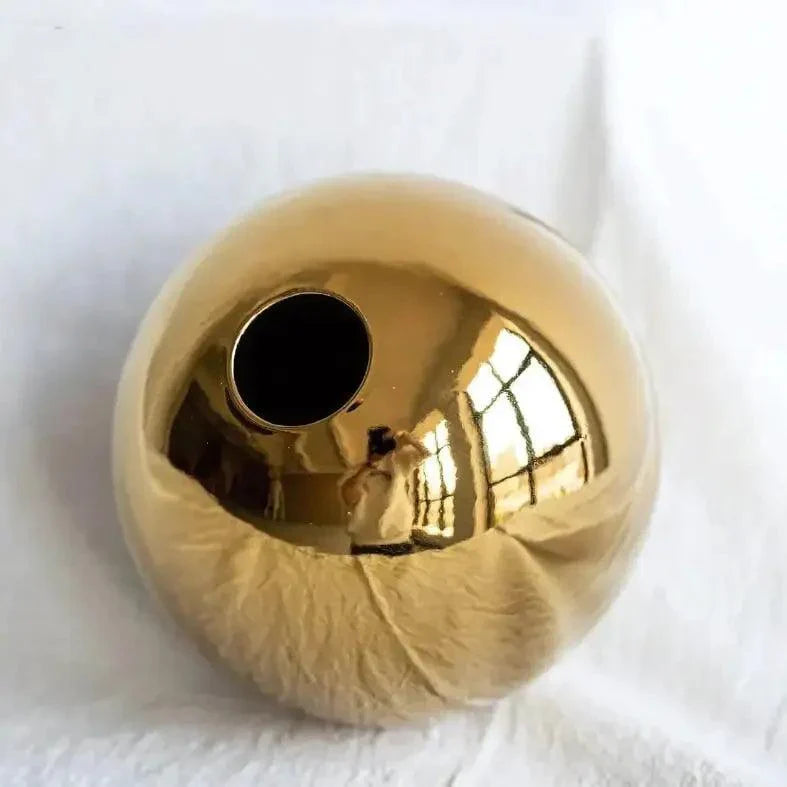 Vaso Decorativo Bola Dourada Estilo Americano