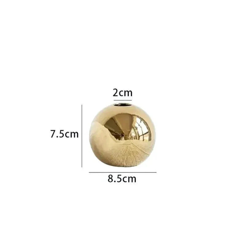 Vaso Decorativo Bola Dourada Estilo Americano